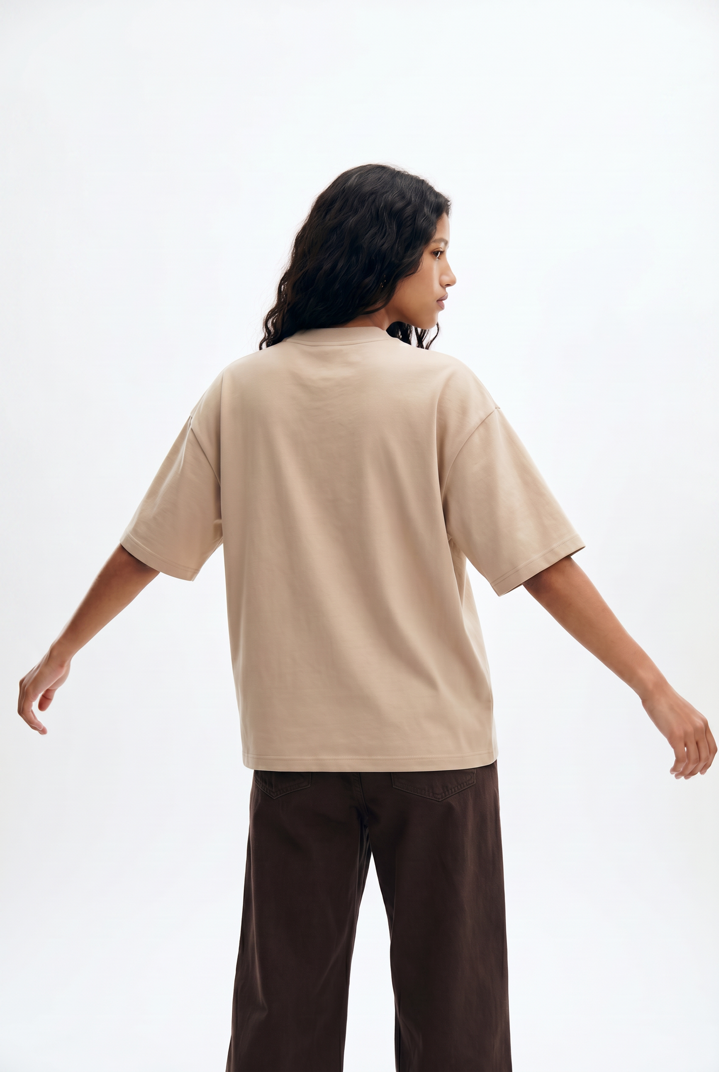 Sand Beige Boxy Fit T-Shirt