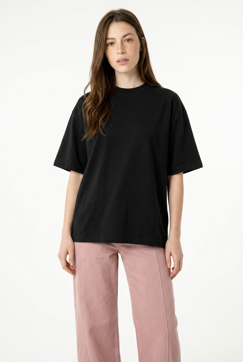 Black Essential Boxy Fit T-Shirt