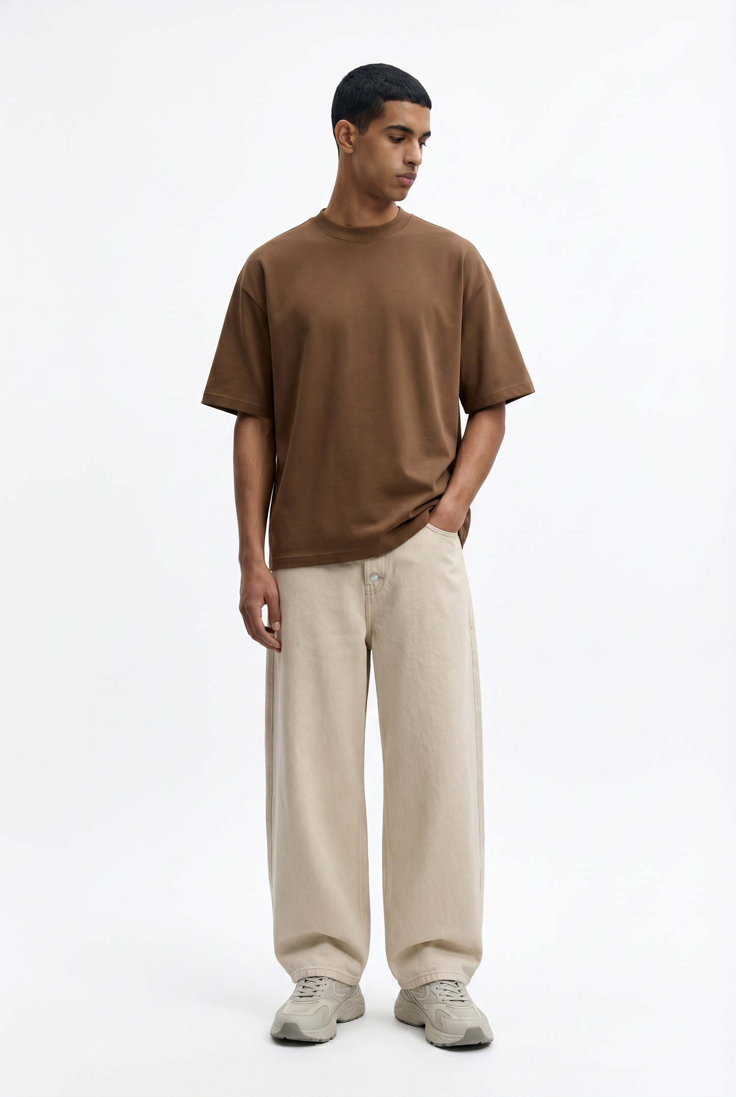 Mocha Brown Boxy Fit T-Shirt