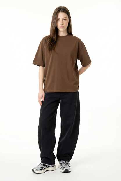 Mocha Brown Boxy Fit T-Shirt