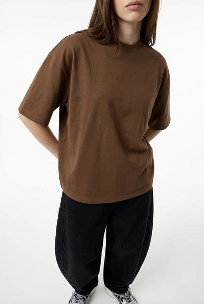 Mocha Brown Boxy Fit T-Shirt