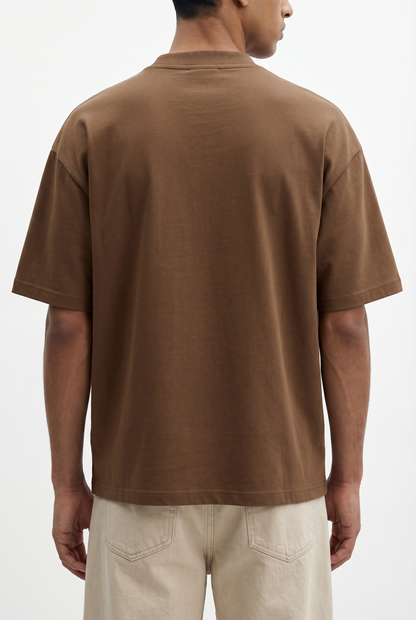 Mocha Brown Boxy Fit T-Shirt