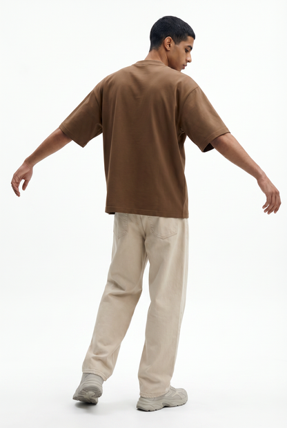Mocha Brown Boxy Fit T-Shirt