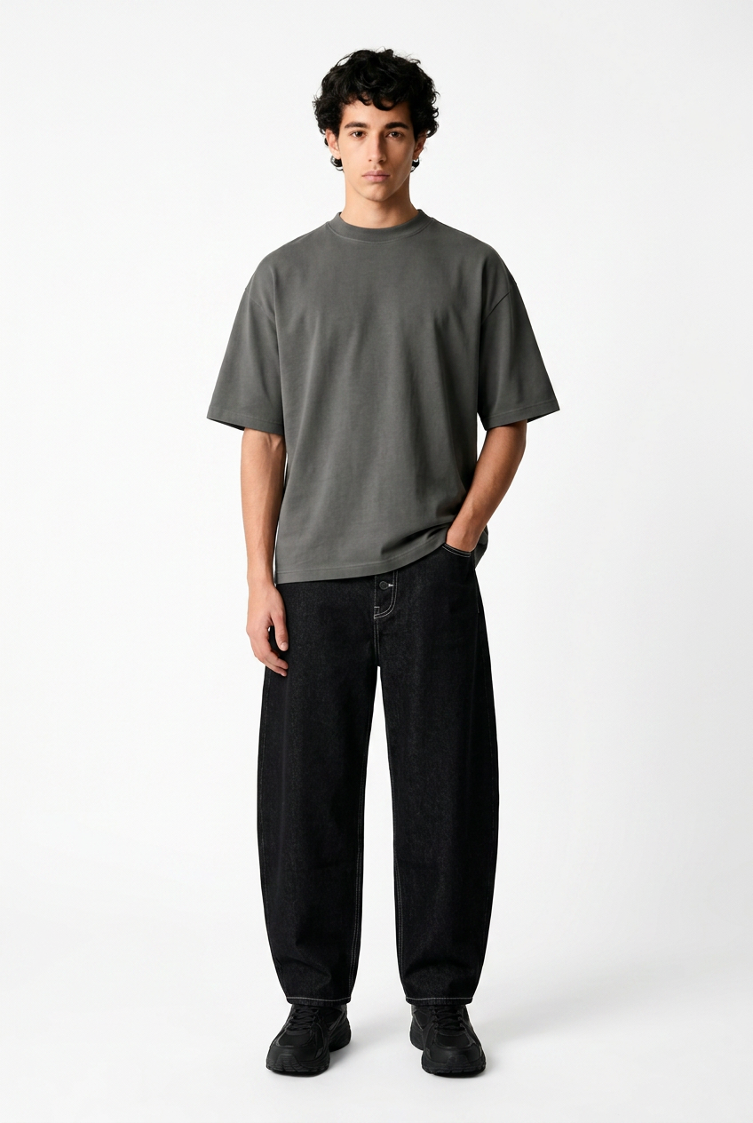 Charocal Boxy Fit T-Shirt