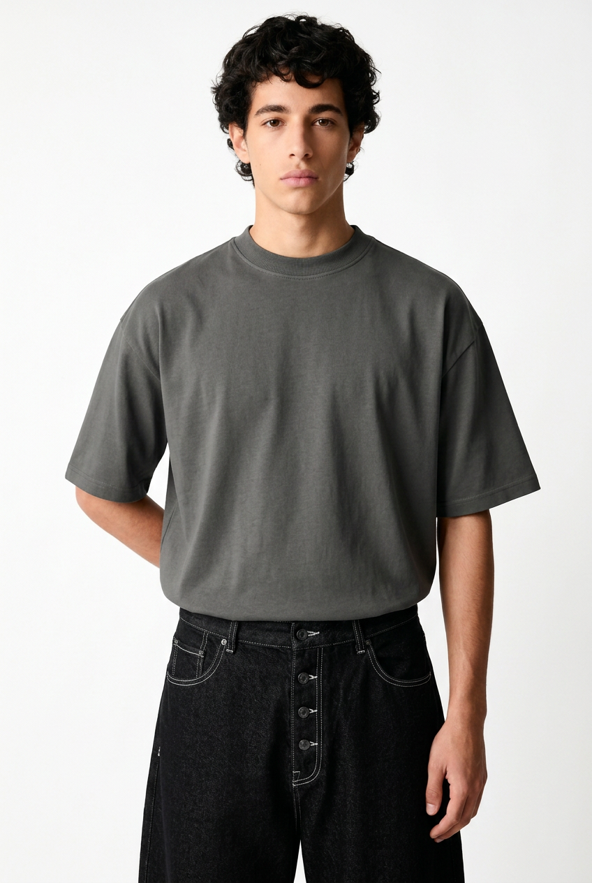 Charocal Boxy Fit T-Shirt