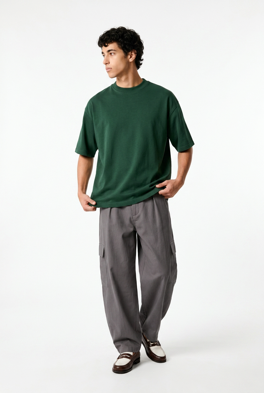 Forest Green Boxy Fit T-Shirt