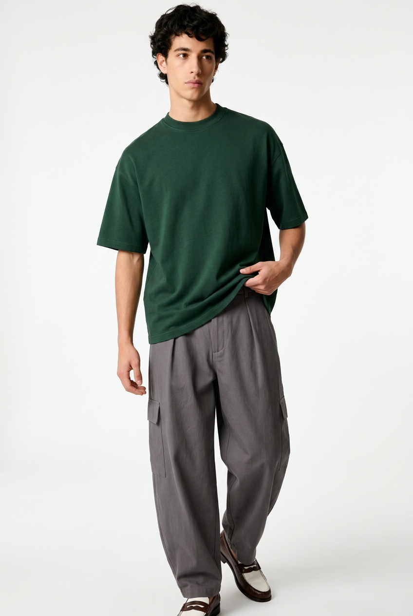Forest Green Boxy Fit T-Shirt