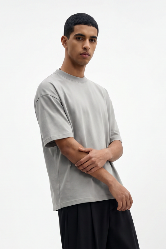 Light Grey Boxy Fit T-Shirt