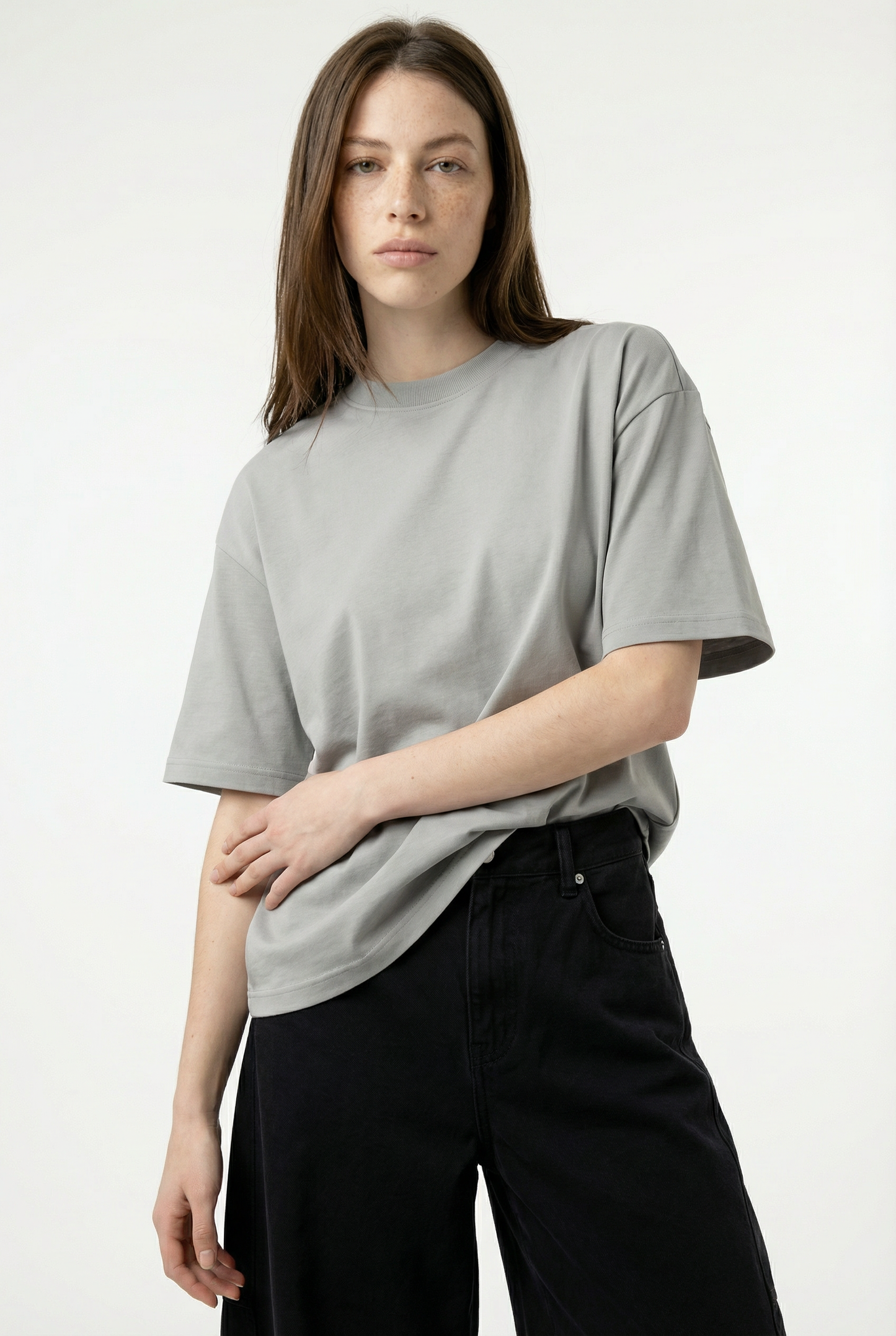 Light Grey Boxy Fit T-Shirt